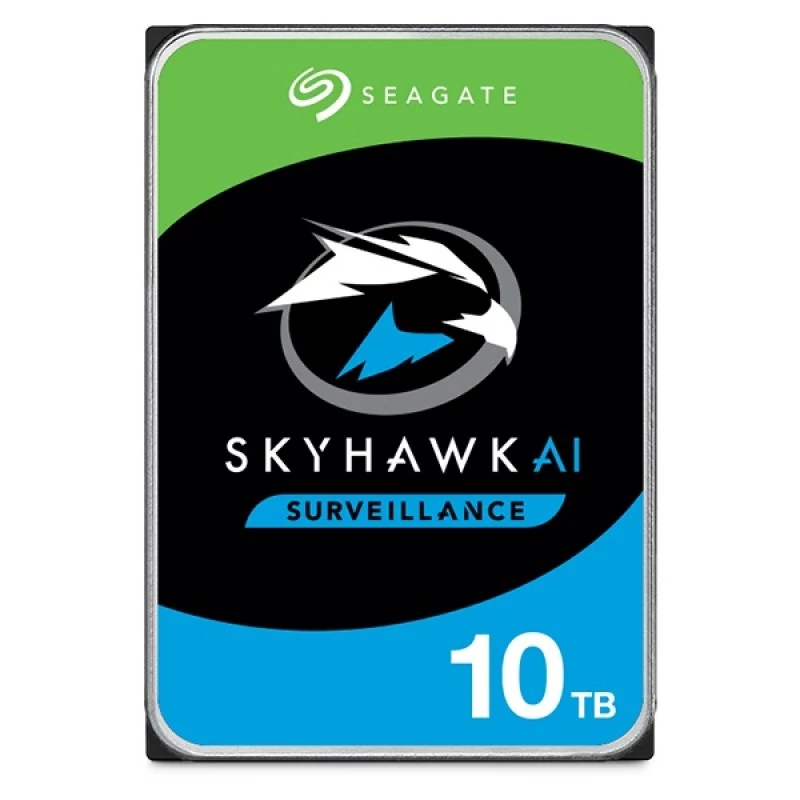 SEAGATE ST10000VE001 SkyHawk AI; 10 TB biztonságtechnikai merevlemez; 24/7 alkalmazásra; RAID kompat
