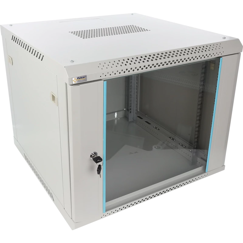 PULSAR RWA966-G 19" 9U 600x600 fali rack szekrény; lapraszerelt; szürke; könnyített kialakítás