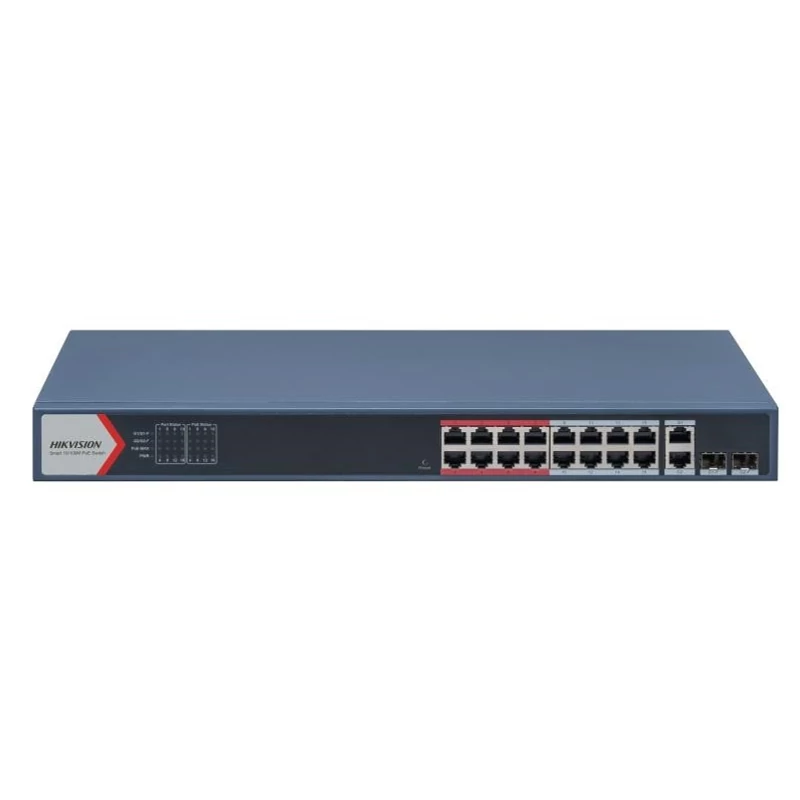 HIKVISION DS-3E1318P-EI (B) 18 portos PoE switch ; 16 PoE + 2 kombinált uplink port; smart menedzsel