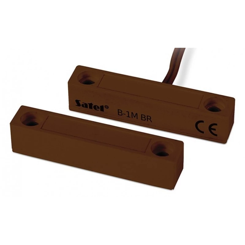 SATEL B-1M BR Mini ragasztható mágneses nyitásérzékelő; középső kábelkivezetés; barna