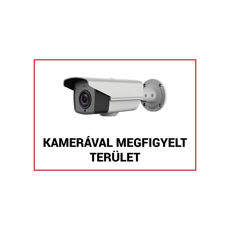 NESTRON FTB-KMT01 Műanyag figyelmeztető tábla: "Kamerával megfigyelt terület"; 210x300x1 mm