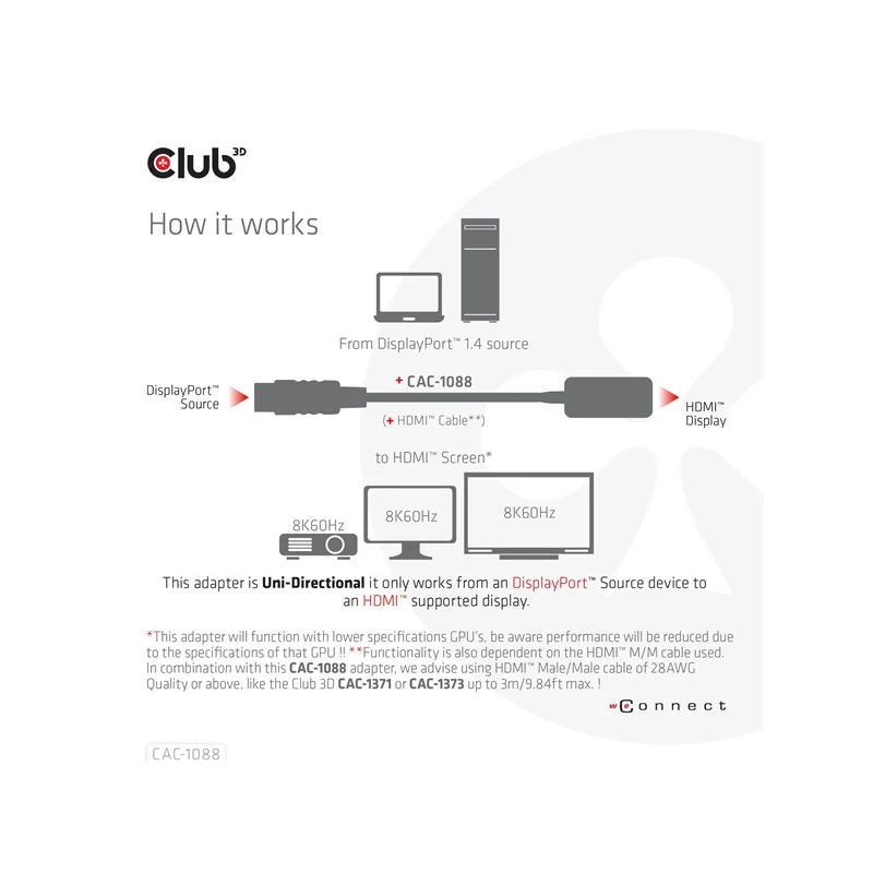 CLUB 3D CAC-1088 Átalakító