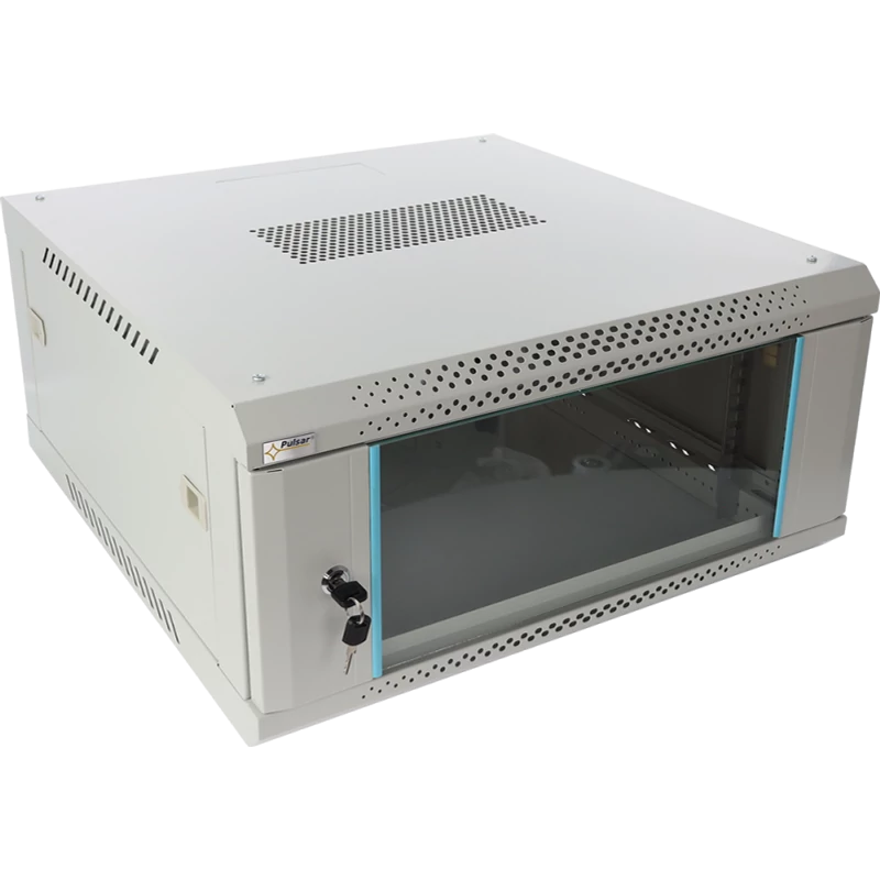 PULSAR RWA466-G 19" 4U 600x600 fali rack szekrény; lapraszerelt; szürke; könnyített kialakítás