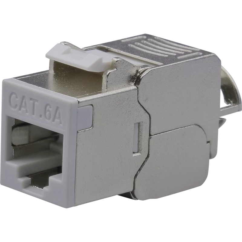 NESTRON NPN-KEY-1C6SF-180WT-GY Keystone STP csatlakozó; Cat6A; 180°; szerszám nélkül szerelhető; szü