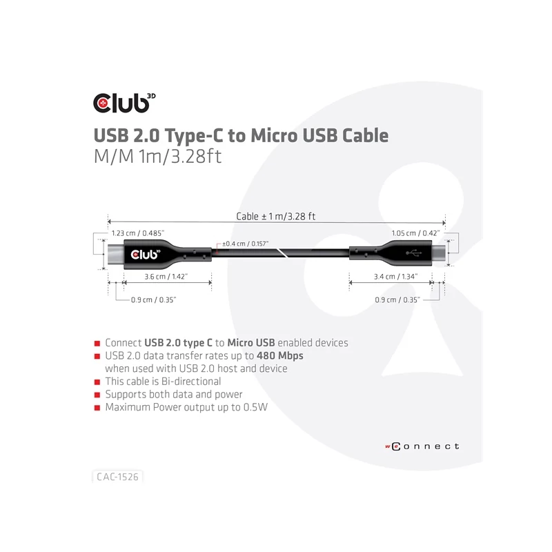 CLUB 3D CAC-1526 Kábel