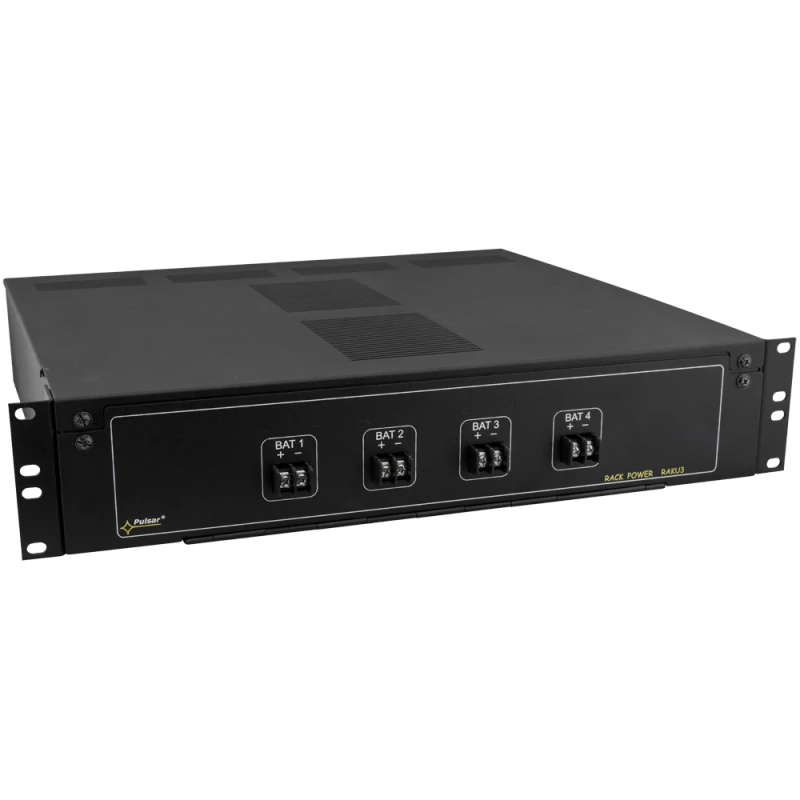 PULSAR RAKU3 2U akkumulátor tároló doboz 19" rack szekrényekbe; mély; 4x 7Ah/17Ah akkumulátor hely