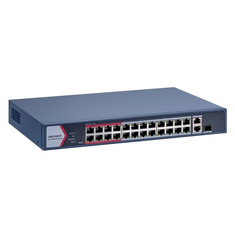 HIKVISION DS-3E1326P-EI/M 26 portos PoE switch ; 24 PoE + 1 kombinált uplink port + 1 uplink port; m