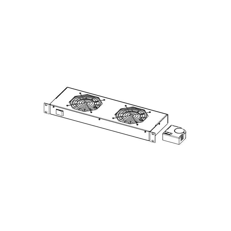 LEGRAND EC1U4V Rackszekrény ventilátor 19"- 2U, 4 ventilátor, termosztát, 320m3/óra, Fekete