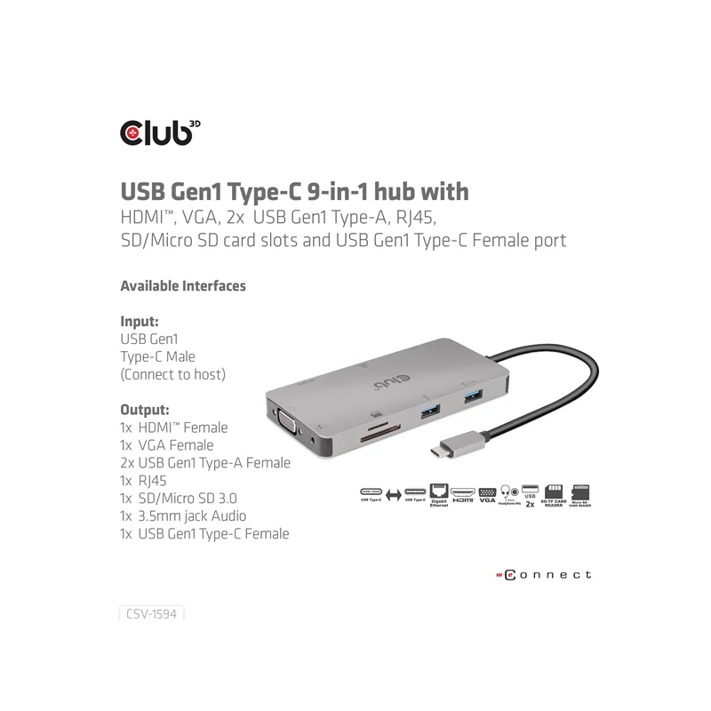 CLUB 3D CSV-1594 USB Hub