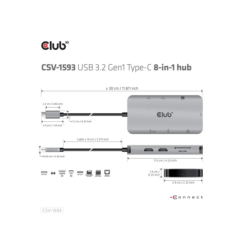 CLUB 3D CSV-1593 USB Hub