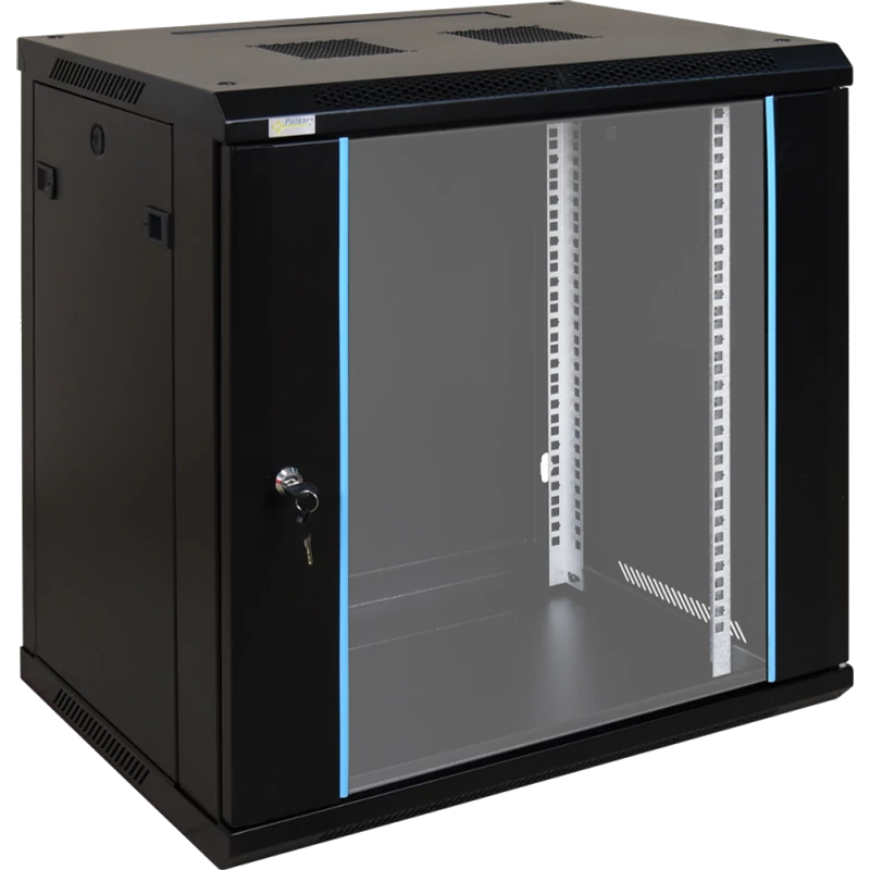 PULSAR RWA1264 19" 12U 600x450 fali rack szekrény; lapraszerelt; fekete