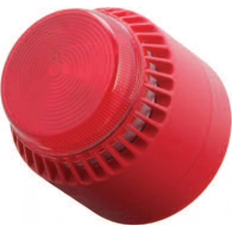 FULLEON FL/RL/R/S Flashni hang- és fényjelző; piros fény; piros burkolat; alacsony aljzat; 24 VDC; h