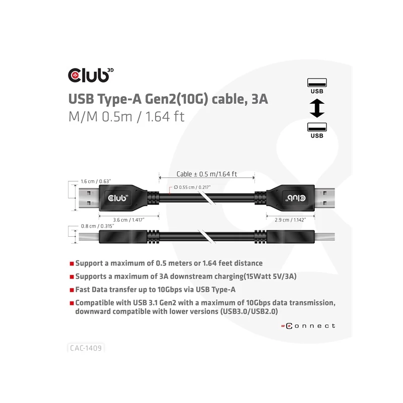 CLUB 3D CAC-1409 kábel