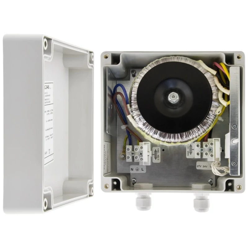 PULSAR PSACH01246 Kültéri kivitelű IP67 védettségű dobozba szerelt 24VAC 150VA transzformátor