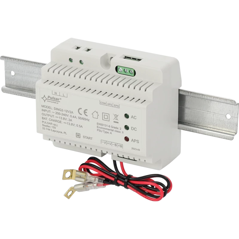 PULSAR DING2-12V2A 13,8V/2,5A DIN sínre szerelhető kapcsolóüzemű szünetmentesíthető tápegység; Grade