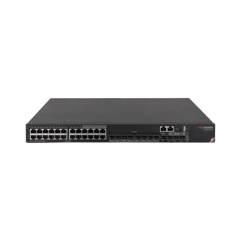 HIKVISION DS-3E3728-H Gigabit aggregációs switch, 24 gigabit rj45 port+8 optikai port+4 SFP port