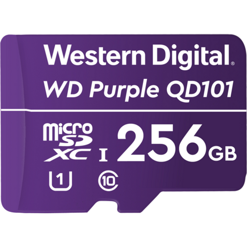 WESTERN DIGITAL WDD256G1P0C WD Purple 256GB micro SD kártya; microSDXC; Class 10 UHS-III; 24/7; 100MB/s-60MB/s