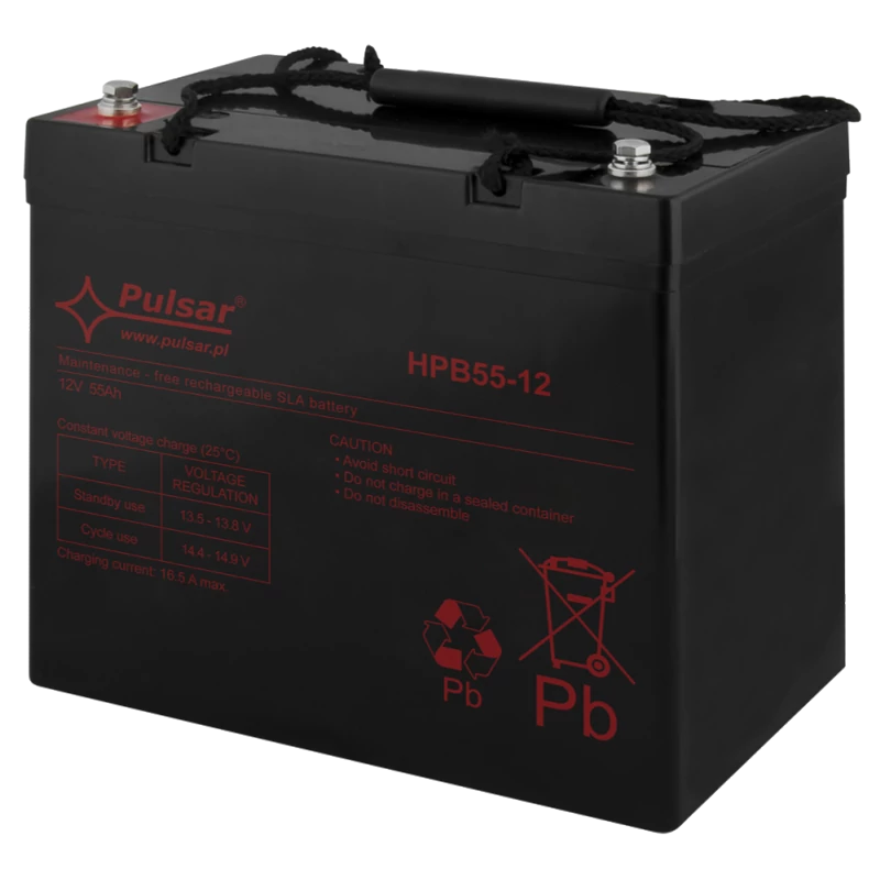 PULSAR HPB55-12 Akkumulátor 12V 55Ah; HPB széria; csatlakozó: