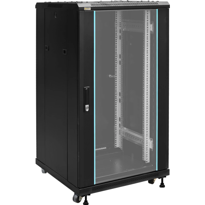 PULSAR RS2266 19" 22U 600x600 álló rack szekrény; lapraszerelt; fekete