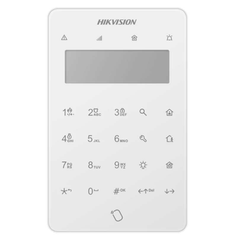 HIKVISION DS-PK501LTM-HWE Buszos LCD+LED kezelő AX Hybrid Pro G2 központokhoz, 2 vezetékes zóna, 1 P