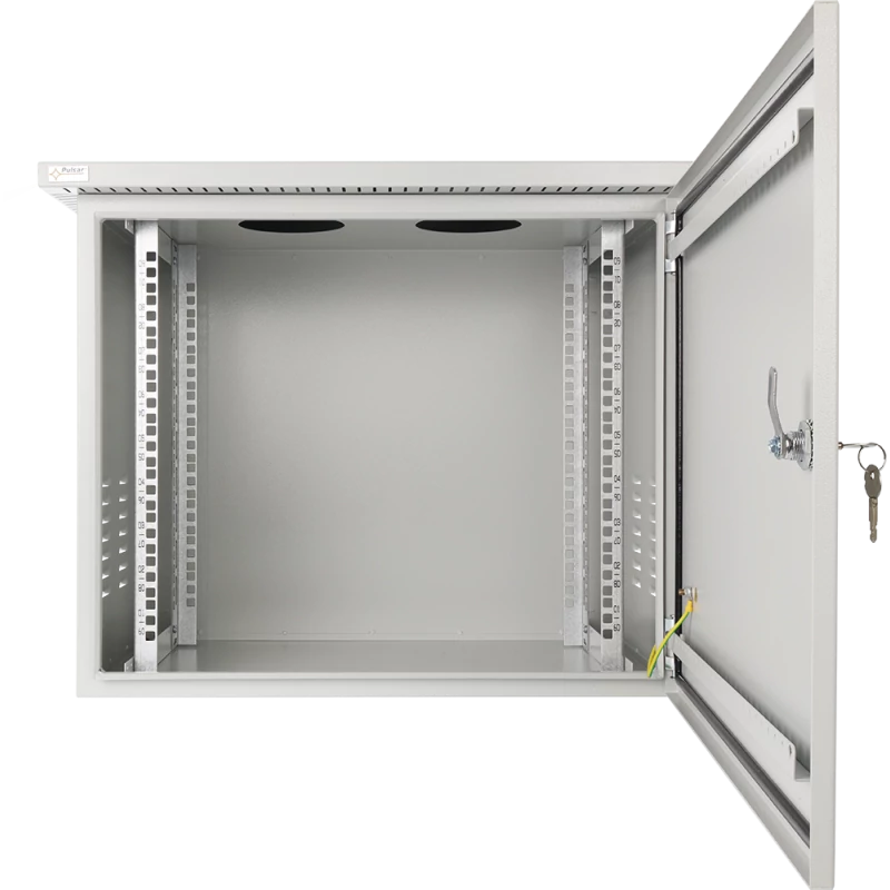 PULSAR RK964-G 19" 9U 600x400 fali rack szekrény; készre szerelt; vandálbiztos; szürke