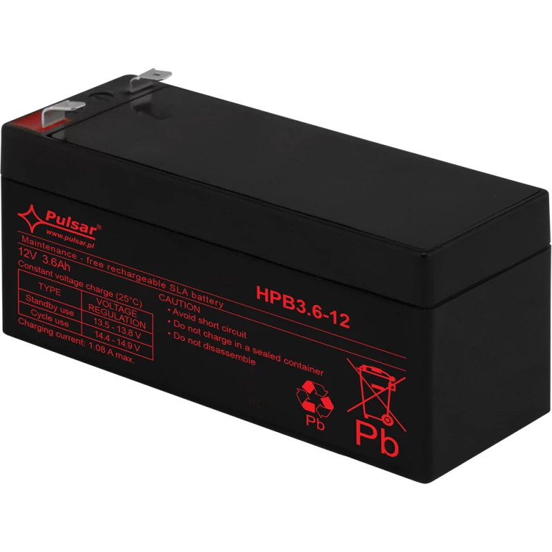 PULSAR HPB3.6-12 Akkumulátor 12V 3,6 Ah; HPB széria; T1 csatlakozó