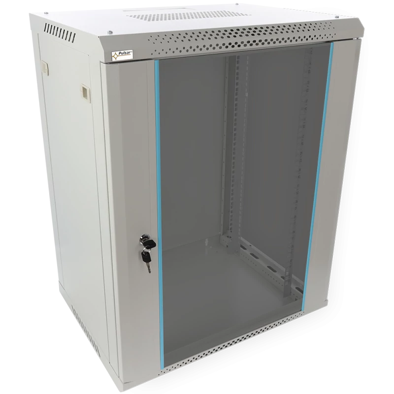 PULSAR RWA1564-G 19" 15U 600x450 fali rack szekrény; lapraszerelt; szürke; könnyített kialakítás