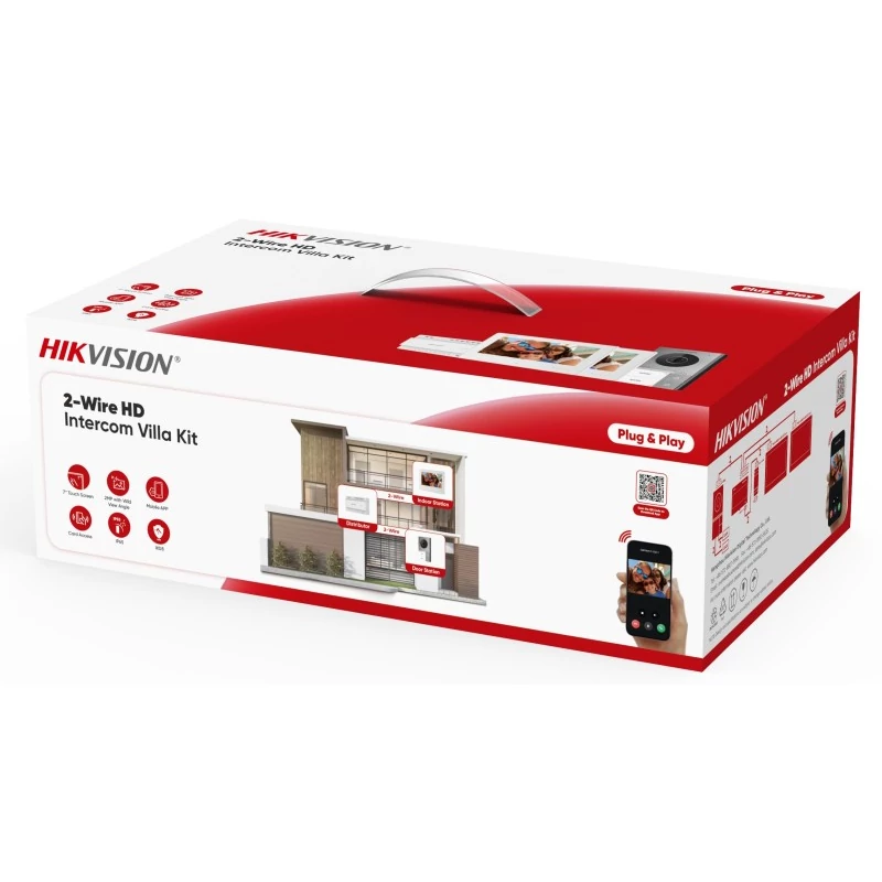 HIKVISION DS-KIS705EY/2Monitors Kétvezetékes HD video-kaputelefon szett; kültéri; 2db fehér beltéri;