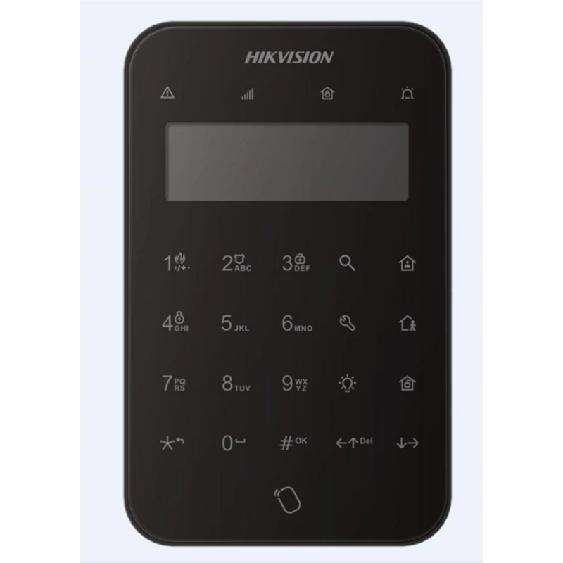 HIKVISION DS-PK1-LT-WE/Black Vezeték nélküli LCD+LED kezelő AXPro központokhoz; 868 MHz; fehér; 4x C