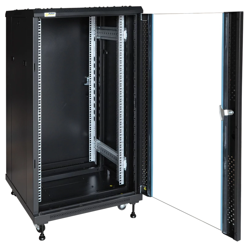 PULSAR RS2266 19" 22U 600x600 álló rack szekrény; lapraszerelt; fekete