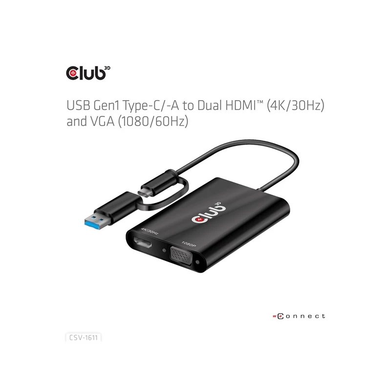 CLUB 3D CSV-1611 Átalakító
