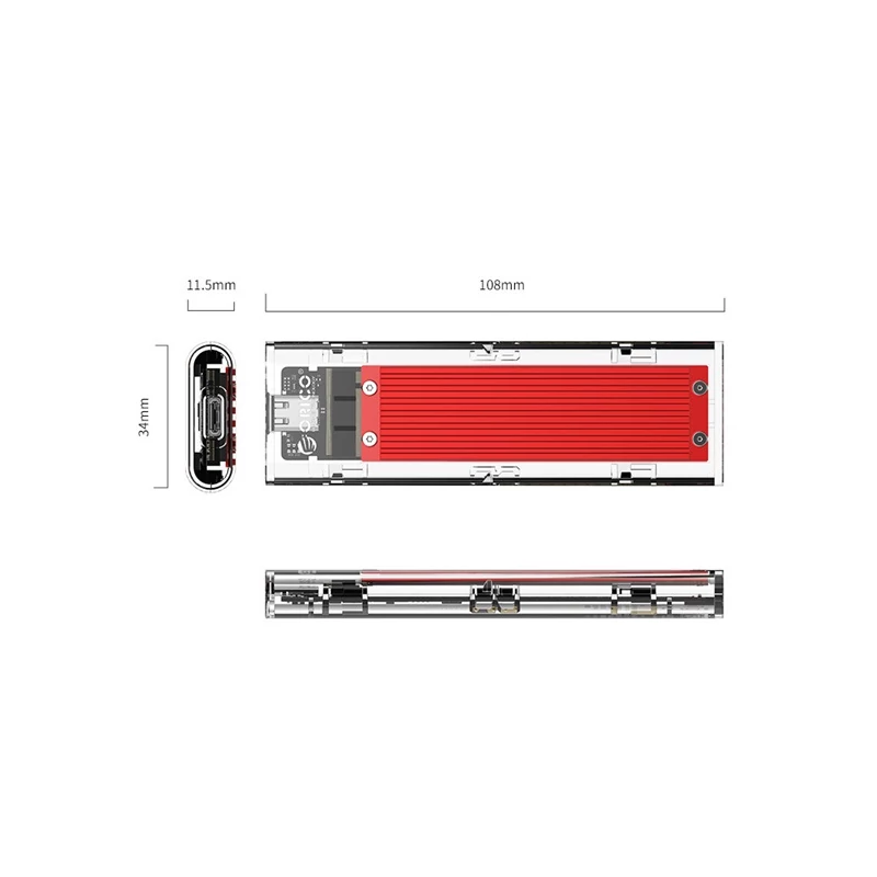 ORICO ORICO-TCM2-C3-RD-BP Külső M.2 ház - TCM2-C3-RD/18/
