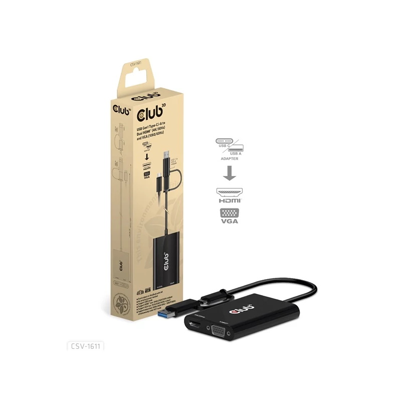 CLUB 3D CSV-1611 Átalakító