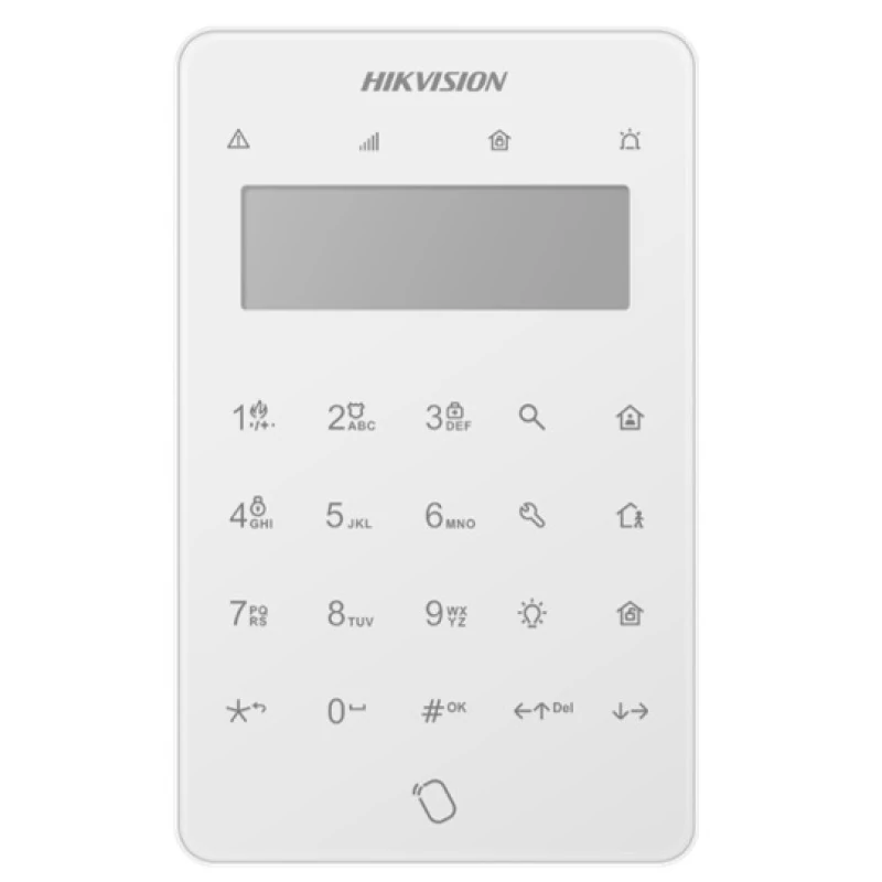 HIKVISION DS-PK501LTM-HWE Buszos LCD+LED kezelő AX Hybrid Pro G2 központokhoz, 2 vezetékes zóna, 1 P