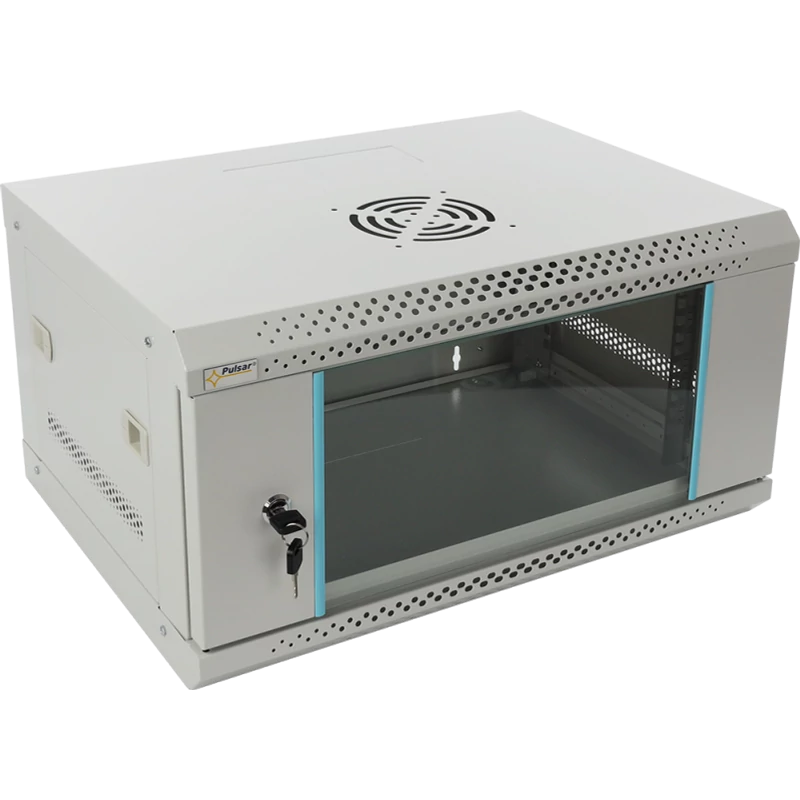 PULSAR RWA454-G 19" 4U 540x400 fali rack szekrény; lapraszerelt; szürke; könnyített kialakítás