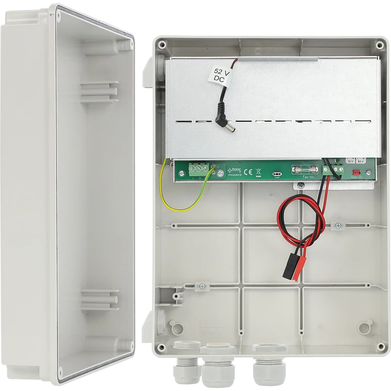 PULSAR SWBH-60 Kültéri doboz PoE switchekhez; szünetmentesíthető; 52VDC/7Ah/60W; IP44; 240x308x