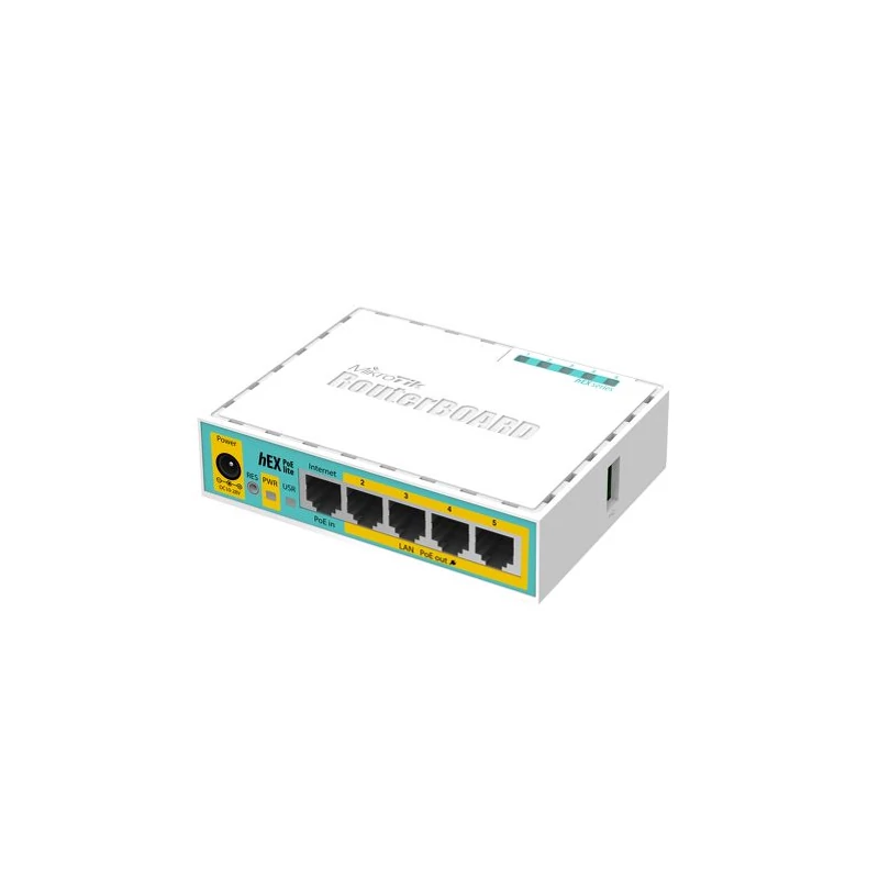 MIKROTIK RB750UPr2 hEX PoE lite RouterBOARD with 650MHz CPU, 64MB RAM, 5xLAN, RouterOS L4, plastic c