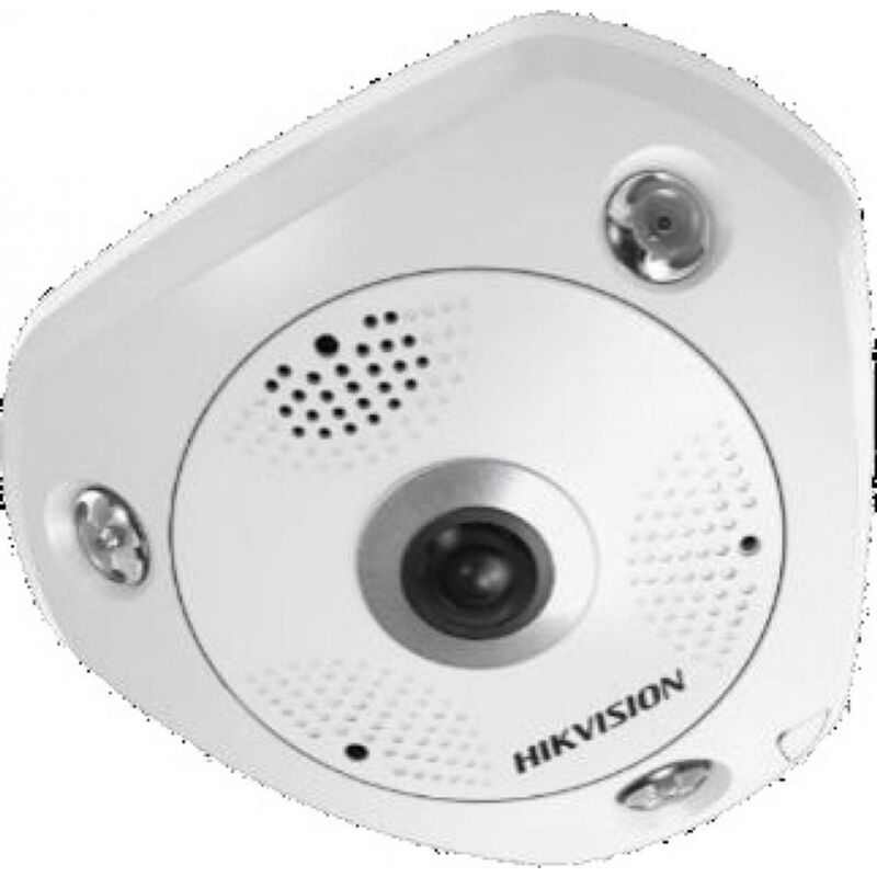 HIKVISION DS-2CD63C5G0E-IS 12 MP 360° IR Smart IP panorámakamera; hang és riasztás be- és kimenet; beépített mikrofon/hangszóró