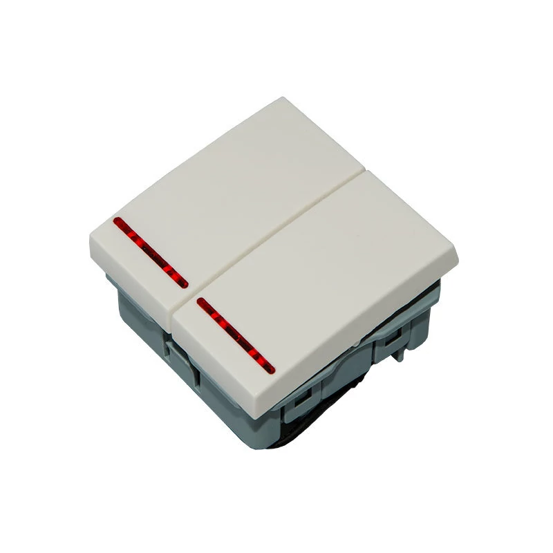 MODD-KAP2V 45*45 egységbe 230V süllyesztett 2 pólusú csillár kapcsoló kontroll fénnyel, KIFUTÓ!