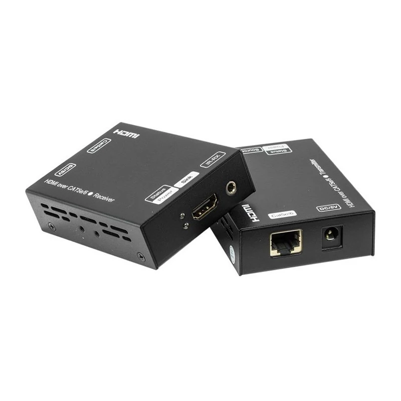 VAEXHDMI60 HDMI extender szett, 60 m, 1xCat-6 kábelen. Max. 1080P 60, 3D video format. A forrás a ki